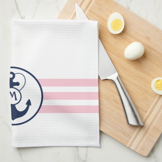 Rosa Seeanker Küchentuch (Viertel Falte)