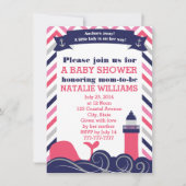 Rosa SeeBabyparty oder besprühen Mädchen Einladung (Vorderseite)