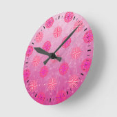 Rosa Seekompass-Rose Runde Wanduhr (Winkel)