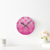 Rosa Seekompass-Rose Runde Wanduhr (Zuhause)