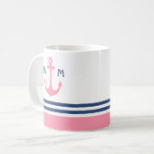 Rosa Seemonogramm Kaffeetasse (Vorderseite Links)