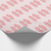 Rosa SeeMuschel und -perle kopieren Geschenkpapier (Ecke)