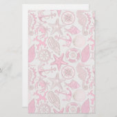 Rosa Seemuster Briefpapier (Vorne/Hinten)