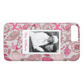 Rosa Seemuster | Ihr Foto u. Name Case-Mate iPhone Hülle (Rückseite (Horizontal))
