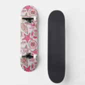 Rosa Seemuster Skateboard (Vorderseite)
