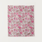 Rosa Seemuster Wandteppich (Vorderseite)