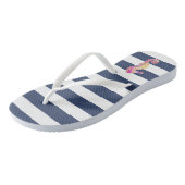 Rosa Seepferd auf den Streifen der Marine Badesandalen (Schrägansicht)