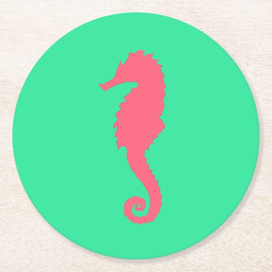 Rosa Seepferd Untersetzer (Vorderseite)