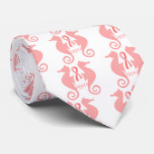Rosa Seepferde Krawatte (Gerollt)