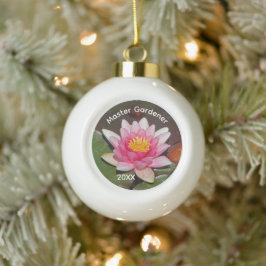 Rosa Seerosen-Blumen Master Gardener Urlaub Keramik Kugel-Ornament