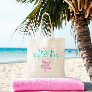 Rosa Seestern individuell / Strandtreffen Urlaub Tragetasche