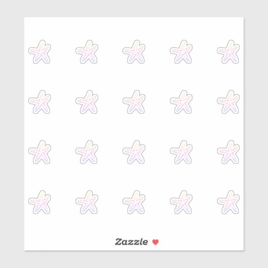 Rosa Seesterne Muster Niedliche Meereswelt Beach O Aufkleber (Blatt)