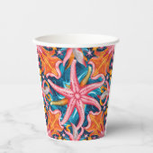 Rosa Seesterne Pappbecher (Vorderseite)