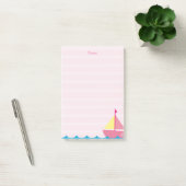 Rosa Segelboot Post it Notes Post-it Klebezettel (Büro)