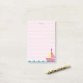 Rosa Segelboot Post it Notes Post-it Klebezettel (Auf Schreibtisch)