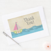 Rosa Segelboot Vielen Dank Label Aufkleber (Umschlag)