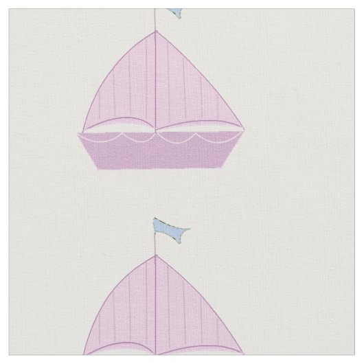 Rosa Segelboote Stoff (Nahaufnahme)