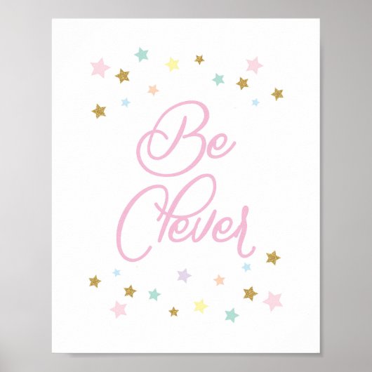 Rosa Sei clevere Sterne Kinder Kinderzimmer Wandde Poster (Vorne)