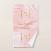 Rosa Seide Schönheitssalon Text Firmenlogo Badhandtuch Set (Handtuch)