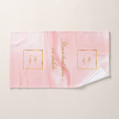 Rosa Seide Schönheitssalon Text Firmenlogo Badhandtuch Set (Handtuch)