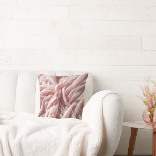 Rosa Seidenstoff Drehung Design Kissen