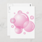 Rosa Seifenblasen Postkarte (Vorne/Hinten)