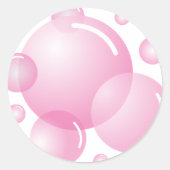 Rosa Seifenblasen Runder Aufkleber (Vorderseite)