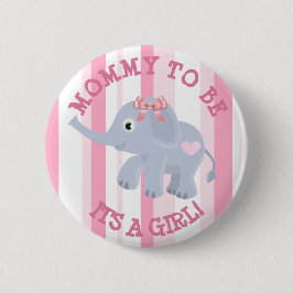 Rosa sein Elefant ein Mädchen-Baby-Duschen-Button Button