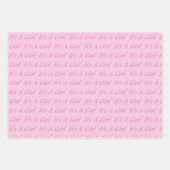 Rosa sein Girl Wrapping Paper Geschenkpapier Set (Vorderseite)