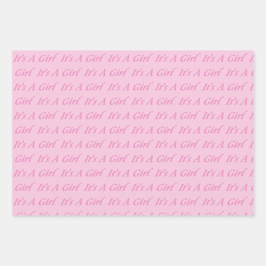 Rosa sein Girl Wrapping Paper Geschenkpapier Set (Vorderseite)