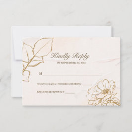 Rosa Senf Rose Blätter Hochzeit RSVP Karte