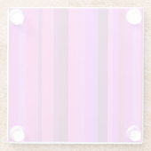 Rosa senkrechte Streifen Glasuntersetzer (Rückseite)
