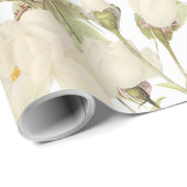 Rosa Sepia-Vintage Rosen-Wiesen-Illustration Geschenkpapier (Rolleneckpunkt)