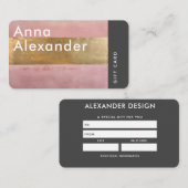 Rosa Serenity Design 2 Geschenkkarte Visitenkarte (Vorne/Hinten)