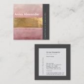 rosa Serenity Design 2 Quadratische Visitenkarte (Vorne/Hinten)