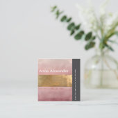 rosa Serenity Design 2 Quadratische Visitenkarte (Stehend Vorderseite)