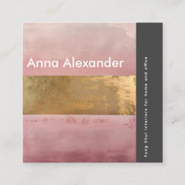 rosa Serenity Design 2 Quadratische Visitenkarte