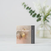 rosa Serenity Design 3 Quadratische Visitenkarte (Stehend Vorderseite)