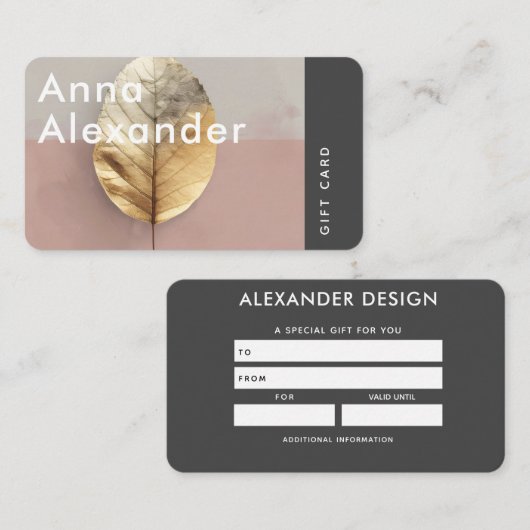 Rosa Serenity Design 4 Geschenkkarte Visitenkarte (Vorne/Hinten)