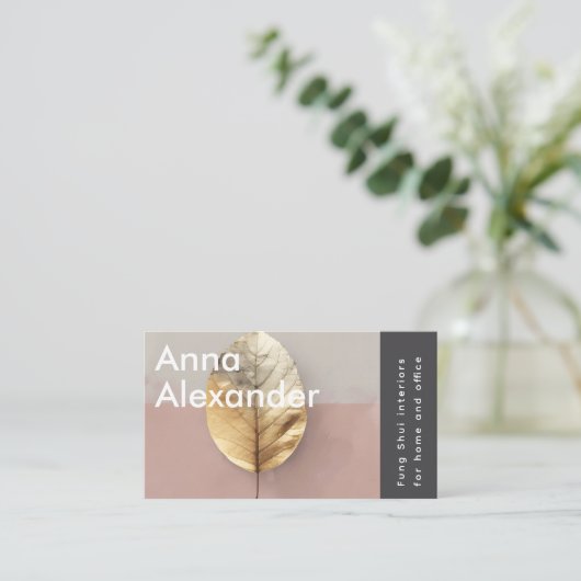 rosa Serenity Design 4 Visitenkarte (Stehend Vorderseite)