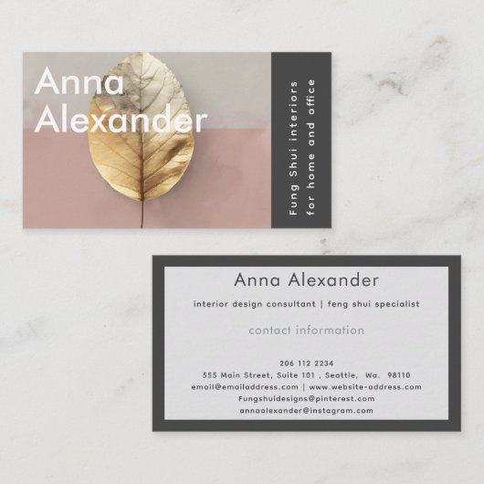 rosa Serenity Design 4 Visitenkarte (Vorne/Hinten)