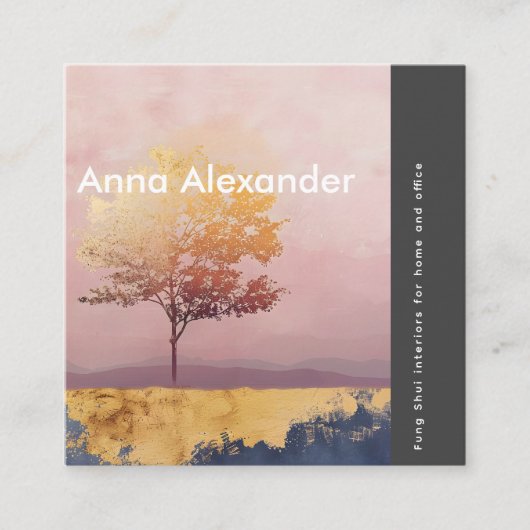 rosa Serenity Design 6 Quadratische Visitenkarte (Vorderseite)