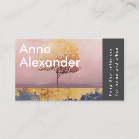 rosa Serenity Design 6 Visitenkarte (Vorderseite)