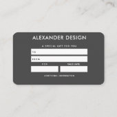 Rosa Serenity Design 7 Geschenkkarte Visitenkarte (Rückseite)