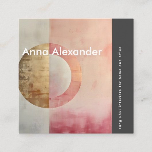 rosa Serenity Design 7 Quadratische Visitenkarte (Vorderseite)