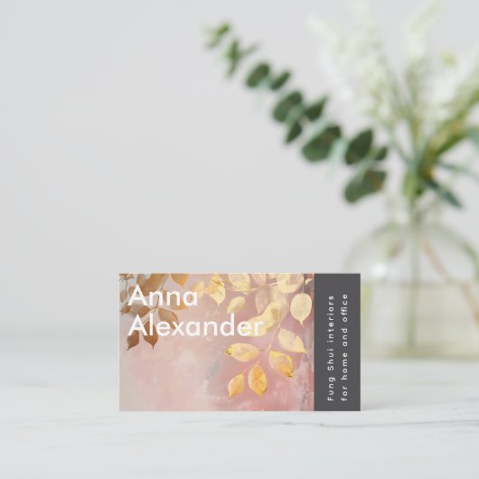 rosa Serenity Design 9 Visitenkarte (Stehend Vorderseite)