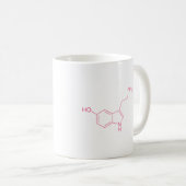 Rosa Serotonin-Molekularestruktur Kaffeetasse (VorderseiteRechts)