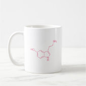 Rosa Serotonin-Molekularestruktur Kaffeetasse (Links)