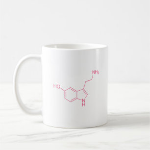 Rosa Serotonin-Molekularestruktur Kaffeetasse