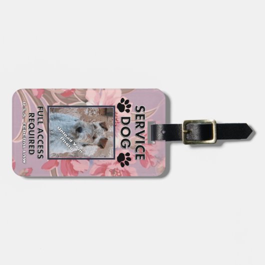 Rosa Service-HundeFoto Identifikation Gepäckanhänger (Vorderseite horizontal)